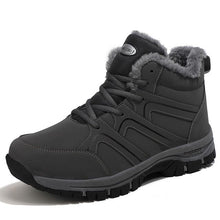 将图片加载到图库查看器,Winter Womens Mens Boots Plush Leather Waterproof Climbing Hunting Shoes Unisex Lace-up Outdoor Warm Hiking Boot Warm Ankle Cushionable Non-Slip Fashion Booties For Outdoor Walking