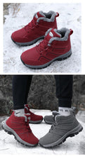 将图片加载到图库查看器,Winter Womens Mens Boots Plush Leather Waterproof Climbing Hunting Shoes Unisex Lace-up Outdoor Warm Hiking Boot Warm Ankle Cushionable Non-Slip Fashion Booties For Outdoor Walking