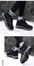 将图片加载到图库查看器,Winter Womens Mens Boots Plush Leather Waterproof Climbing Hunting Shoes Unisex Lace-up Outdoor Warm Hiking Boot Warm Ankle Cushionable Non-Slip Fashion Booties For Outdoor Walking