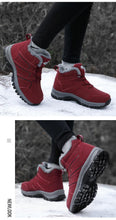 将图片加载到图库查看器,Winter Womens Mens Boots Plush Leather Waterproof Climbing Hunting Shoes Unisex Lace-up Outdoor Warm Hiking Boot Warm Ankle Cushionable Non-Slip Fashion Booties For Outdoor Walking