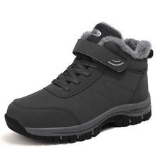 将图片加载到图库查看器,Winter Womens Mens Boots Plush Leather Waterproof Climbing Hunting Shoes Unisex Lace-up Outdoor Warm Hiking Boot Warm Ankle Cushionable Non-Slip Fashion Booties For Outdoor Walking