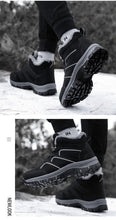 将图片加载到图库查看器,Winter Womens Mens Boots Plush Leather Waterproof Climbing Hunting Shoes Unisex Lace-up Outdoor Warm Hiking Boot Warm Ankle Cushionable Non-Slip Fashion Booties For Outdoor Walking