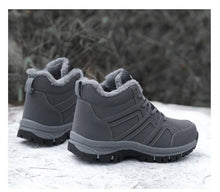 将图片加载到图库查看器,Winter Womens Mens Boots Plush Leather Waterproof Climbing Hunting Shoes Unisex Lace-up Outdoor Warm Hiking Boot Warm Ankle Cushionable Non-Slip Fashion Booties For Outdoor Walking