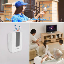 Load image into Gallery viewer, Wireless Doorbell Rings 1000FT with 1 Plug Receiver Chimes