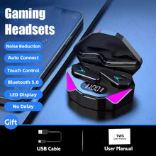 将图片加载到图库查看器,Wireless Earbuds Touch Control Earphone No Delay Noise Reduction Bluetooth Headphone Gaming Headset y Lewith Mic Updated Design with Industrading Sound & Improved Comfort, Long Wireless Range, Up to 24 Hours of Talk Time
