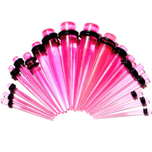 Load image into Gallery viewer, 9 Piece Pink Acrylic Ear Stretching Kit Set of 2