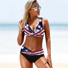 Load image into Gallery viewer, Women Bikini Plus Size Push Up Swimsuit High Waist Bikini Set Women's Push-up Halter Bandage Bikini Swimsuits Swim Bottoms Swimwear Bathing Suit Beachwear Swimming Suit