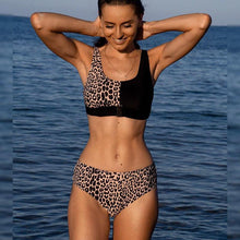 Load image into Gallery viewer, Women Bikini Set Leopard Swimwear Women High Waist String Floral Printed 2 Piece Bathing Suits Women Patchwork Swimsuits Push Up Printed Bikinis Buckle Front Beach Wear