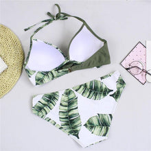 Load image into Gallery viewer, Women Bikini Set Push Up Female Swimsuit Swimwear Swim Two Piece Brazilian Bathing Suit Large Plus Size Women's Twist Front High Waist Bikini Swimsuit Drawstring Tie Side Bottom Two Piece Bathing Suit