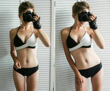 Load image into Gallery viewer, Women Bikini Set Push Up Female Swimsuit Swimwear Swim Two Piece Brazilian Bathing Suit Large Plus Size Women's Twist Front High Waist Bikini Swimsuit Drawstring Tie Side Bottom Two Piece Bathing Suit