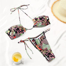 将图片加载到图库查看器,Women Bikini Set Solid Color Swimsuit Women Two Piece Swimsuit Swimwear Halter String Triangle Bikini Sets Women Hollow Out Bikinis String Swimwear Women Adjustable Bathing Suit