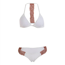 Load image into Gallery viewer, Women Bikini Set Summer Khaki Halter Swimwear Women's Bikini Swimsuit Two Piece Strappy Cross Push Up Bikini Swimwear Bathing Suit Bikini Set Push-up Low Waist Bra Bikini Set Bathing Suit Swimsuit Hollow Out