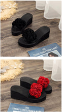 Load image into Gallery viewer, Women Bow Summer Sandals Slipper Indoor Outdoor Flip-flops Beach Shoes New Fashion Casual Flower Slipper High Heeled Bow-Knot Platform Flip Flops Beach Sandals Fashion Summer Slippers