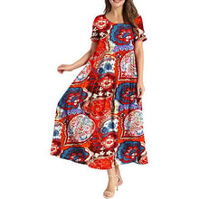 Load image into Gallery viewer, Women Casual Loose Bohemian Floral Dress
