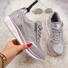 Load image into Gallery viewer, Women Casual Shoes New Fashion Flat Shoes Zipper Lace Up Comfortable Sneakers Female Vulcanized Shoes Womens Platform Slip-on High Top Sneakers Round Toe Thick Sole