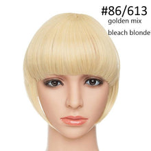 将图片加载到图库查看器,Women Clip In Hair Bangs Hairpiece Clip In Hair Extension Synthetic Hair Extension Blunt Bangs Fake Bangs For Women Flat Neat Bangs With Temples For Women One Piece Hairpiece