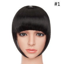 将图片加载到图库查看器,Women Clip In Hair Bangs Hairpiece Clip In Hair Extension Synthetic Hair Extension Blunt Bangs Fake Bangs For Women Flat Neat Bangs With Temples For Women One Piece Hairpiece