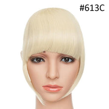 将图片加载到图库查看器,Women Clip In Hair Bangs Hairpiece Clip In Hair Extension Synthetic Hair Extension Blunt Bangs Fake Bangs For Women Flat Neat Bangs With Temples For Women One Piece Hairpiece