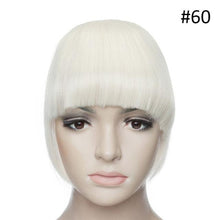 将图片加载到图库查看器,Women Clip In Hair Bangs Hairpiece Clip In Hair Extension Synthetic Hair Extension Blunt Bangs Fake Bangs For Women Flat Neat Bangs With Temples For Women One Piece Hairpiece