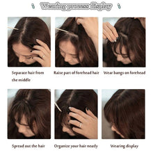 Load image into Gallery viewer, Women Clip In Hair Bangs Hairpiece Synthetic Fake Hair Piece Clip In Hair Extensions Front Natural Flat Neat Fringe Bangs With Temples For Women One Piece Hairpiece