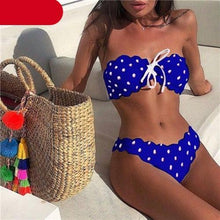 将图片加载到图库查看器,Women Dot Bikini Women Two Piece Swimsuit Women's Bikini Set Swimsuit Micro Strapless 2 Piece Bathing Suit Tie Side Bikini Bottoms Push Up Swimwear Bathing Suit Beach Wear Swimming Suit