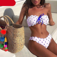 将图片加载到图库查看器,Women Dot Bikini Women Two Piece Swimsuit Women's Bikini Set Swimsuit Micro Strapless 2 Piece Bathing Suit Tie Side Bikini Bottoms Push Up Swimwear Bathing Suit Beach Wear Swimming Suit