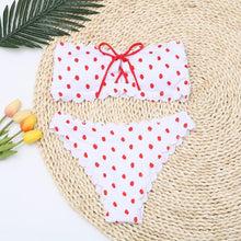 将图片加载到图库查看器,Women Dot Bikini Women Two Piece Swimsuit Women's Bikini Set Swimsuit Micro Strapless 2 Piece Bathing Suit Tie Side Bikini Bottoms Push Up Swimwear Bathing Suit Beach Wear Swimming Suit
