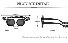 Load image into Gallery viewer, Women Elegant Design Sunglasses Stylish Fashionable Square Shape Sunglasses For Women Latest Unique Chain Style Sun Glasses For Female New Different Shades Large Frame Eyewear