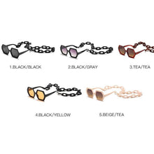 Load image into Gallery viewer, Women Elegant Design Sunglasses Stylish Fashionable Square Shape Sunglasses For Women Latest Unique Chain Style Sun Glasses For Female New Different Shades Large Frame Eyewear