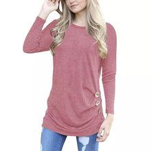 Load image into Gallery viewer, Women Elegant Long Sleeve Round Neck Loose Blouse Tops