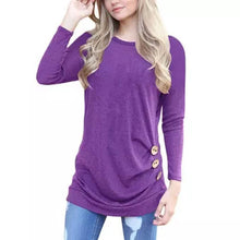Load image into Gallery viewer, Women Elegant Long Sleeve Round Neck Loose Blouse Tops