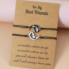 将图片加载到图库查看器,Women Fish Bracelet Black White Friendship Couple Bracelet Unisex Distance Matching Bracelets Handmade Friendship Gifts For Best Friend Couples Adjustable String Bracelets For Women