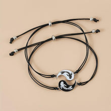 将图片加载到图库查看器,Women Fish Bracelet Black White Friendship Couple Bracelet Unisex Distance Matching Bracelets Handmade Friendship Gifts For Best Friend Couples Adjustable String Bracelets For Women