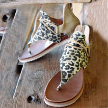 将图片加载到图库查看器,Women Flat Sandals Leopard Snake Print Summer Shoes Beach Leather Sandals Retro Flip Flops Slippers Women Casual Summer Flat Sandal Open Toe Beach Back Zipper T-Strap Outdoor Sandals