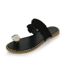 将图片加载到图库查看器,Women Flat Yellow Sandals Summer Fashion Elegant Comfortable Pineapple Design For Womens