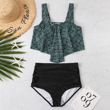 将图片加载到图库查看器,Women High Waist Bikini Plus Size Swimwear Summer Swimsuit Beach Bathing Suit Ruffle Bikini Floral Printed Ruffle High Waist Bikini Set Women's Tummy Control Bathing Suit Swimsuit Flounce Peplum