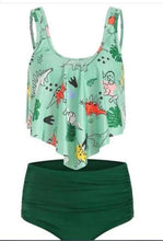 将图片加载到图库查看器,Women High Waist Bikini Plus Size Swimwear Summer Swimsuit Beach Bathing Suit Ruffle Bikini Floral Printed Ruffle High Waist Bikini Set Women's Tummy Control Bathing Suit Swimsuit Flounce Peplum