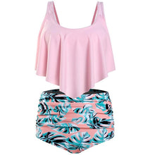 将图片加载到图库查看器,Women High Waist Bikini Plus Size Swimwear Summer Swimsuit Beach Bathing Suit Ruffle Bikini Floral Printed Ruffle High Waist Bikini Set Women's Tummy Control Bathing Suit Swimsuit Flounce Peplum