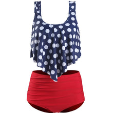 将图片加载到图库查看器,Women High Waist Bikini Plus Size Swimwear Summer Swimsuit Beach Bathing Suit Ruffle Bikini Floral Printed Ruffle High Waist Bikini Set Women's Tummy Control Bathing Suit Swimsuit Flounce Peplum