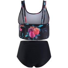 将图片加载到图库查看器,Women High Waist Bikini Plus Size Swimwear Summer Swimsuit Beach Bathing Suit Ruffle Bikini Floral Printed Ruffle High Waist Bikini Set Women's Tummy Control Bathing Suit Swimsuit Flounce Peplum