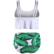 将图片加载到图库查看器,Women High Waist Bikini Plus Size Swimwear Summer Swimsuit Beach Bathing Suit Ruffle Bikini Floral Printed Ruffle High Waist Bikini Set Women's Tummy Control Bathing Suit Swimsuit Flounce Peplum