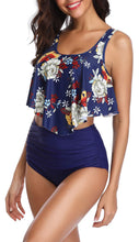 将图片加载到图库查看器,Women High Waist Bikini Plus Size Swimwear Summer Swimsuit Beach Bathing Suit Ruffle Bikini Floral Printed Ruffle High Waist Bikini Set Women's Tummy Control Bathing Suit Swimsuit Flounce Peplum