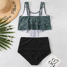 将图片加载到图库查看器,Women High Waist Bikini Plus Size Swimwear Summer Swimsuit Beach Bathing Suit Ruffle Bikini Floral Printed Ruffle High Waist Bikini Set Women's Tummy Control Bathing Suit Swimsuit Flounce Peplum