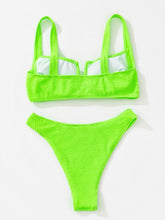 将图片加载到图库查看器,Women High Waist Bikini Swimsuit Swimwear Female Women Metal Ring Cross Bandage Bikini Set Swimsuit Two Piece Cutout Tie Back Bathing Suit Thong Bikini Set Bathing Suit Bather