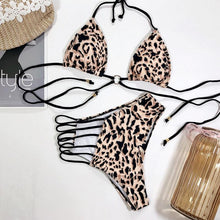 将图片加载到图库查看器,Women High Waist Bikini Swimsuit Swimwear Female Women Metal Ring Cross Bandage Bikini Set Swimsuit Two Piece Cutout Tie Back Bathing Suit Thong Bikini Set Bathing Suit Bather