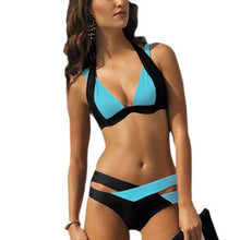 将图片加载到图库查看器,Women High Waist Bikini Swimsuit Swimwear Women's 2 Piece Swimsuits Scoop Neck High Waist Bikini Set Female Elegant Bikini Comfortable Swimming Set Large Size Bathing Suit
