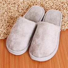 将图片加载到图库查看器,Women Home Slippers Indoor Bedroom Light Eva Couple Cotton Slipper Solid Soft Flip Flops Autumn Winter Warm Furry Plush House Slippers Cozy Memory Foam Washable For Summer Bedroom