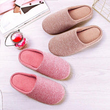 Load image into Gallery viewer, Women Indoor House Plush Soft Cute Cotton Slippers Shoes Non-slip Home Slippers Bedroom Cotton Slippers For Womens Mens Washable Home Shoes Non-Slip Slippers For Travel Spa Hotel
