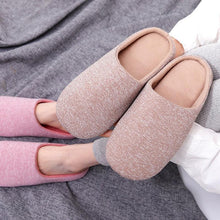 Load image into Gallery viewer, Women Indoor House Plush Soft Cute Cotton Slippers Shoes Non-slip Home Slippers Bedroom Cotton Slippers For Womens Mens Washable Home Shoes Non-Slip Slippers For Travel Spa Hotel