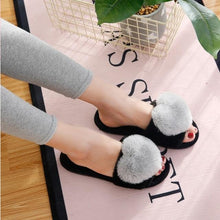 Load image into Gallery viewer, Women Indoor Warm Home Slippers Bedroom Cute Heart Pattern Non-slip Soft Comfort Plush House Heart Slippers Women Cute Fluffy Soft Sole Plush For House Indoor Outdoor Memory Foam Open Toe Slippers